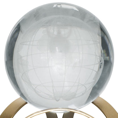 Global Map Ball on a Gold Metal Stand Decor