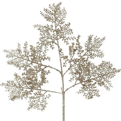 Copper Glitter Fern Spray - Elegant Holiday Floral Pick