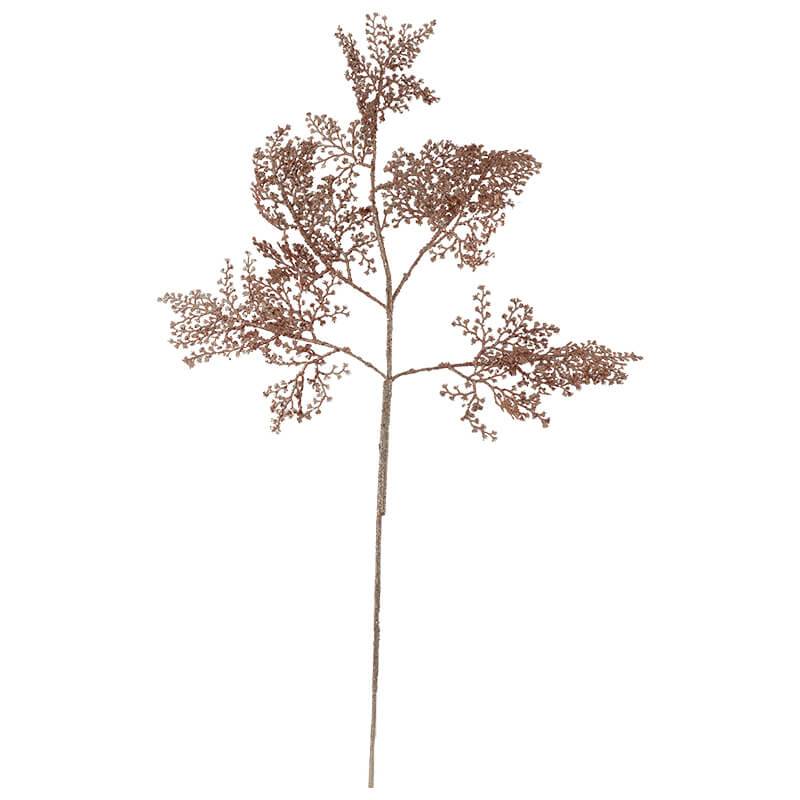 Copper Glitter Fern Spray - Elegant Holiday Floral Pick