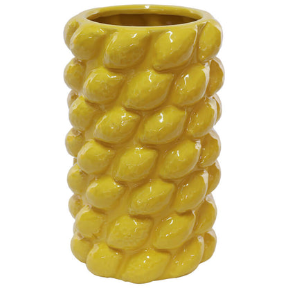 Citrus Lemon Sculpted Ceramic Vase