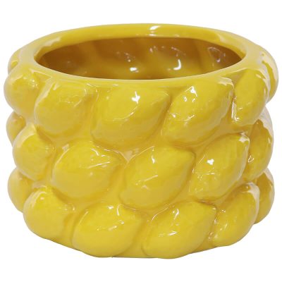 Citrus Lemon Sculpted Ceramic Vase