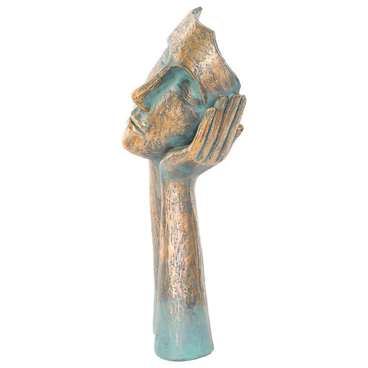 Tranquil Dreamer Sculpture Teal & Bronze Finish