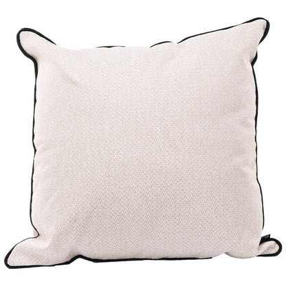 Luxe Textured Cream Scatter Cushion with Black Trim