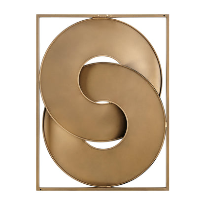 Interlocking Rings Gold and Black Abstract Wall Art