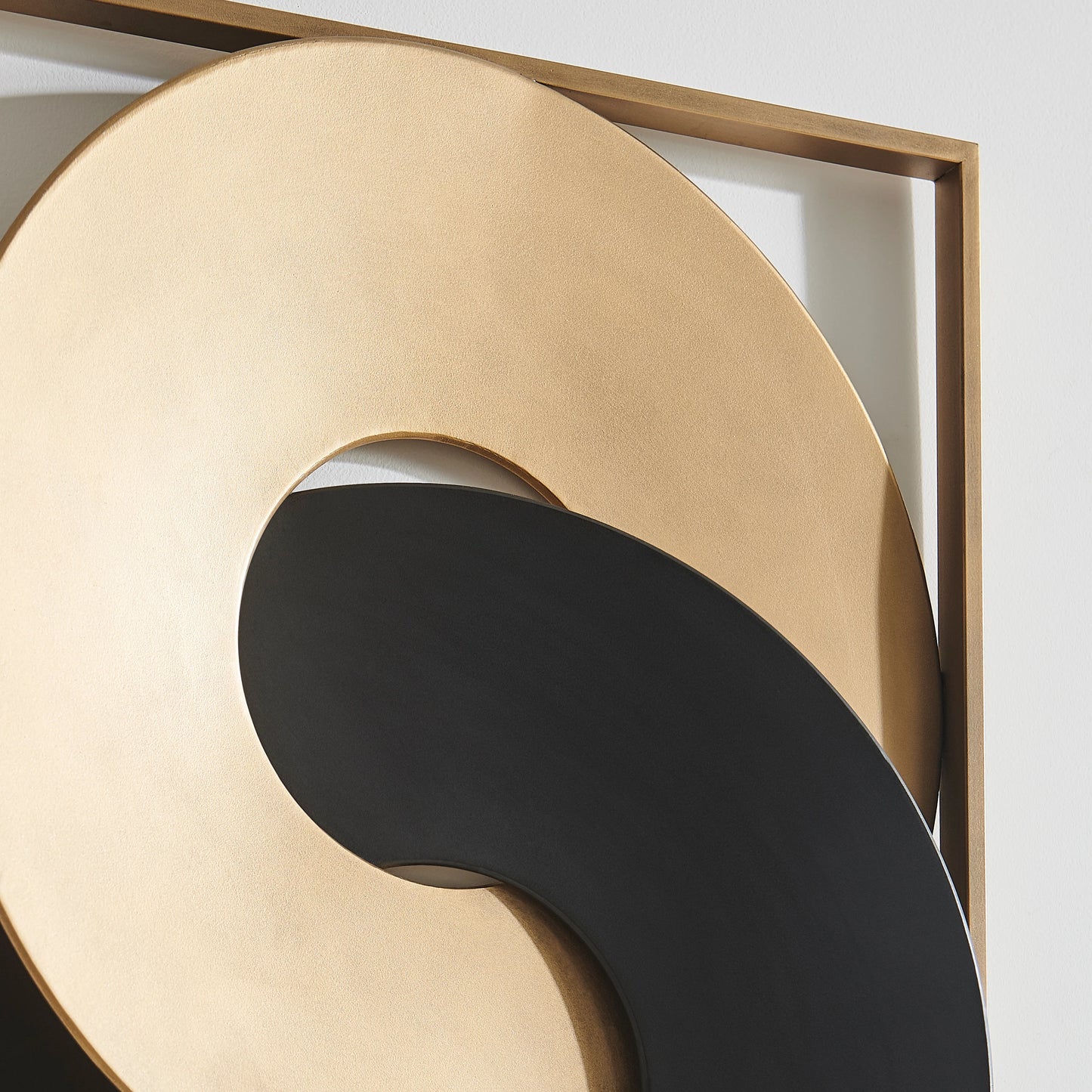 Interlocking Rings Gold and Black Abstract Wall Art