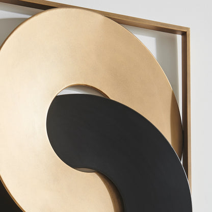 Interlocking Rings Gold and Black Abstract Wall Art