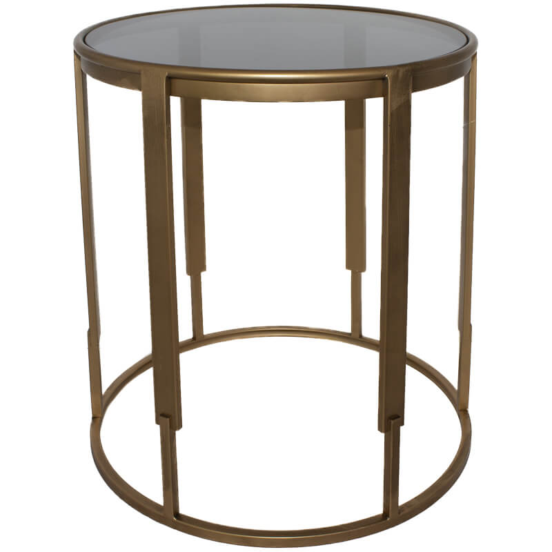 Zara Side Table With Smoked Glass Top