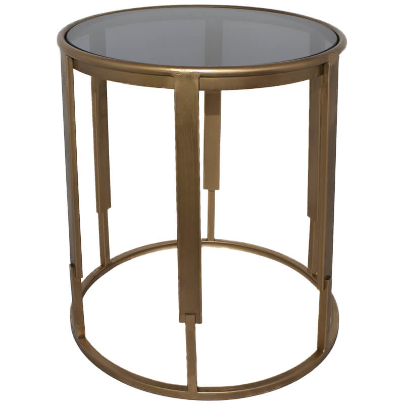 Zara Side Table With Smoked Glass Top