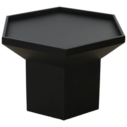 Chicago Matte Black Hexagon Side Table – Modern Geometric Accent Table Trans Natal