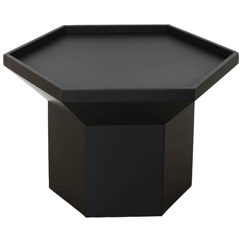 Chicago Matte Black Hexagon Side Table – Modern Geometric Accent Table Trans Natal