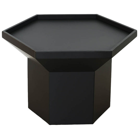 Chicago Matte Black Hexagon Side Table – Modern Geometric Accent Table Trans Natal