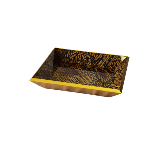 Snake skin Glass Serving Tray