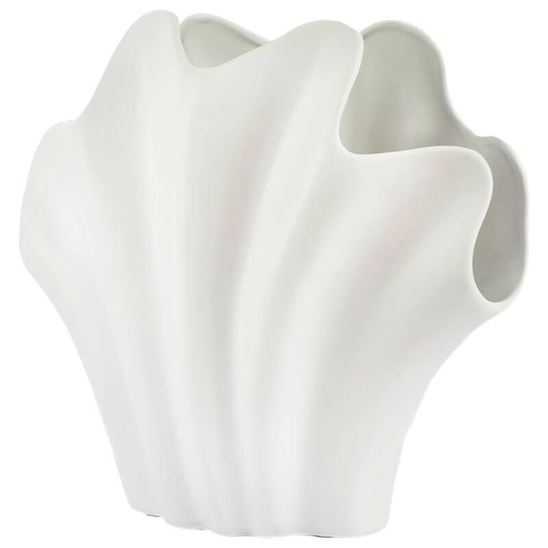 Modern Sculptural White Ceramic Vase