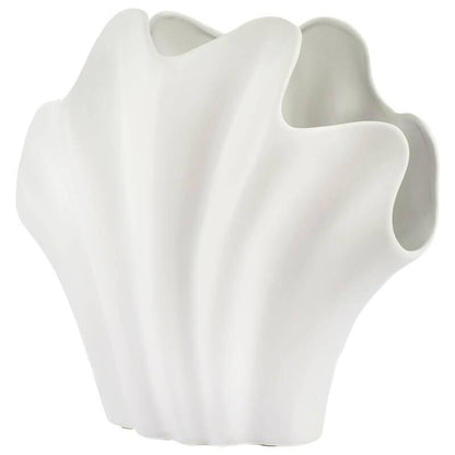 Modern Sculptural White Ceramic Vase