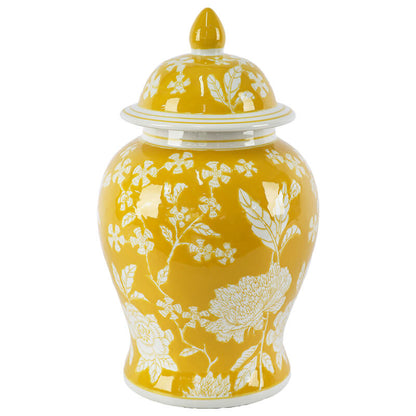 Empress Yellow and White Floral Ginger Jar