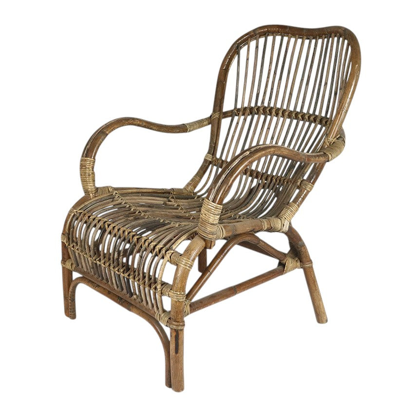 Rubo Natural Rattan Lounge Chair – Handcrafted Boho Accent Chair Jumbo