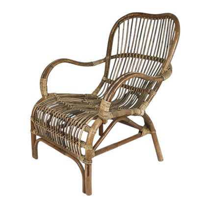 Rubo Natural Rattan Lounge Chair – Handcrafted Boho Accent Chair Jumbo