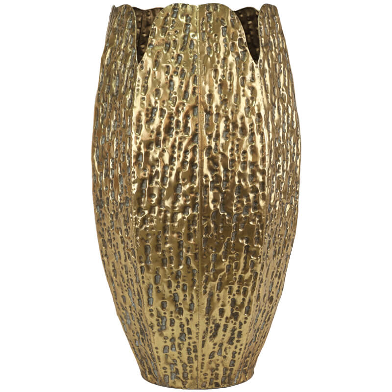 Ordell Gold Textured Metal Vase