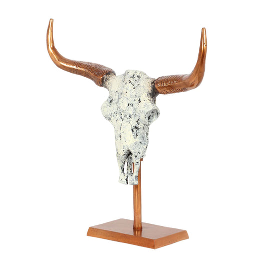 Bull Skull With Stand Decor - Carly Thella Interior