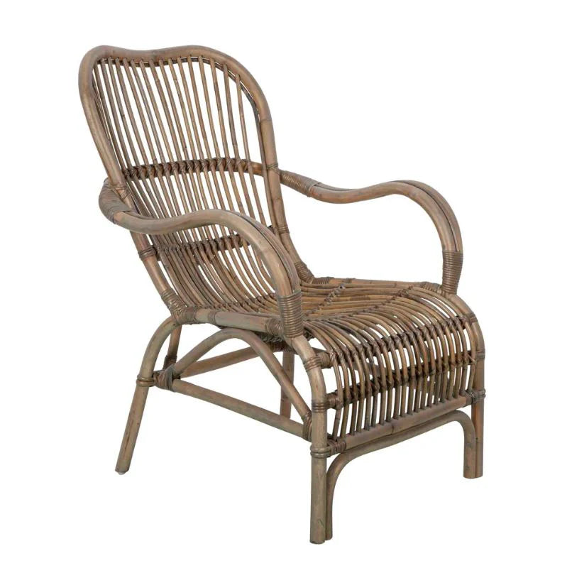 Rubo Natural Rattan Lounge Chair – Handcrafted Boho Accent Chair Jumbo