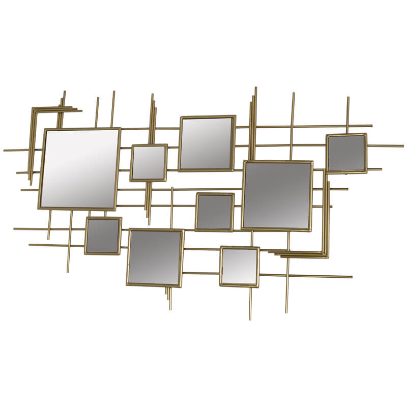 Dendy Gold Framed Multi Mirror Wall Art - Carly Thella Interior