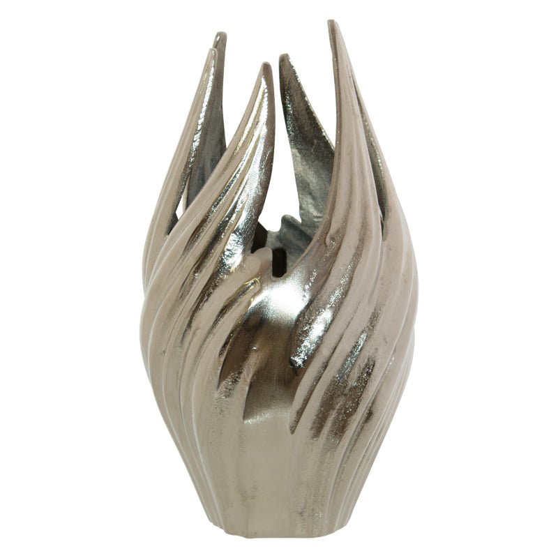 Modern Rough Nickle Vase - Carly Thella Interior